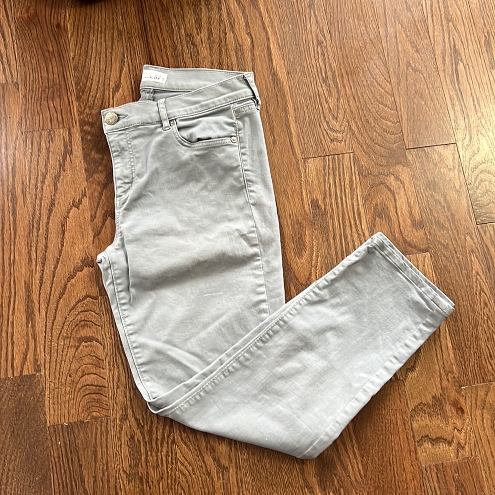Loft Skinny Crop Jeans in gray denim